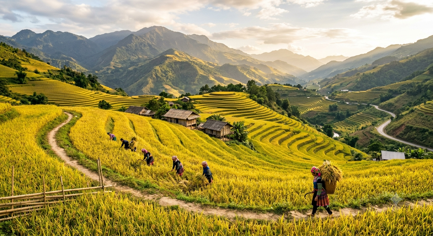 Lịch trình du lịch mùa thu Hà Nội - Tây Bắc ngắm lúa chín