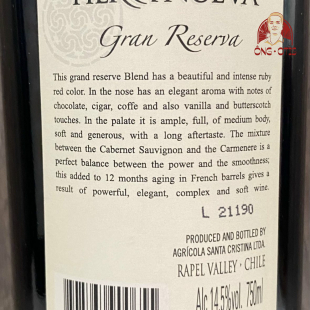 VANG CHILE TIERRA NUEVA GRAN RESERVA – 14,5 VOL